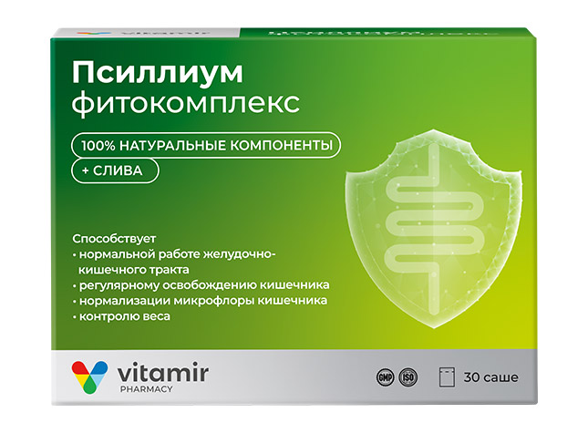 Витамир Псиллиум + Слива фитокомплекс, порошок, 5 г, 30 шт. фото