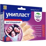 Унипласт лейкопластырь бактерицидный Семейная забота, пластырь в комплекте, 55 шт. фото