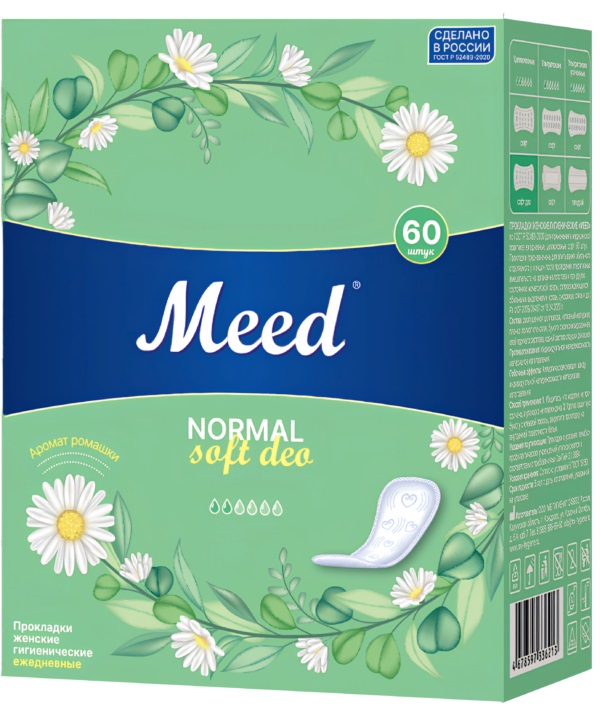 Meed Normal Soft deo Прокладки ежедневные целлюлозные, 60 шт. фото