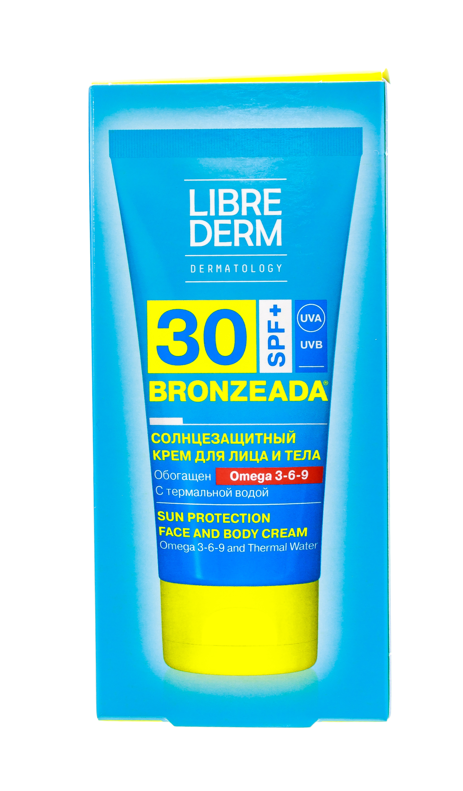 Librederm Bronzeada Крем солнцезащитный с омега 3-6-9 и термальной водой SPF30, 150 мл, 1 шт. фото