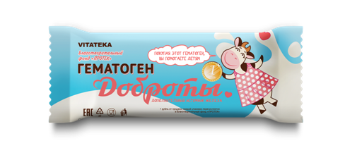 Витатека Гематоген Доброты детский, плитка, 40 г, 1 шт. фото