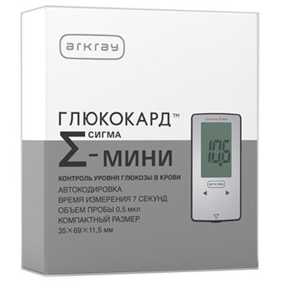 Глюкометр Глюкокард Сигма-мини, глюкометр с принадлежностями, 1 шт. фото
