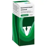 Бриллиантовый зеленый, 1%, раствор для наружного применения спиртовой, 25 мл, 1 шт, с лопаткой фото 