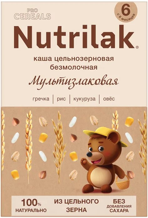 Nutrilak Premium Procereals каша мультизлаковая, 6+ мес, каша детская безмолочная, 200 г, 1 шт. фото