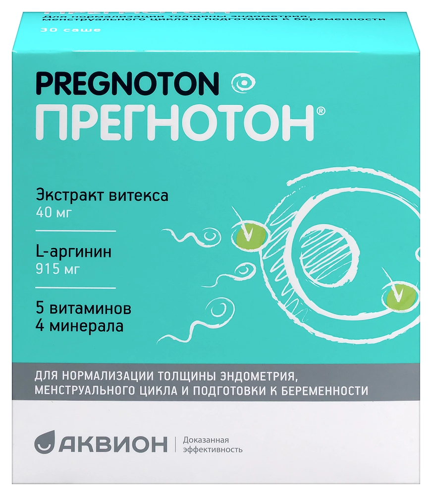 Прегнотон, порошок для приготовления раствора для приема внутрь, 5 г, 30 шт. фото
