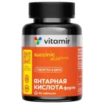 Витамир Янтарная кислота Форте, 400 мг, таблетки, покрытые оболочкой, 90 шт. фото 