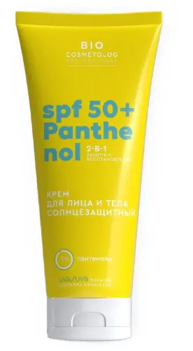Bio cosmetolog professional panthenol крем для лица и тела солнцезащитный, крем, 75 мл, 1 шт, SPF 50+ фото