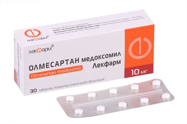 Олмесартан медоксомил Лекфарм, 10 мг, таблетки, покрытые пленочной оболочкой, 30 шт. фото