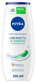 Nivea Гель для душа Свежесть и забота, гель для душа, 250 мл, 1 шт, алоэ вера фото