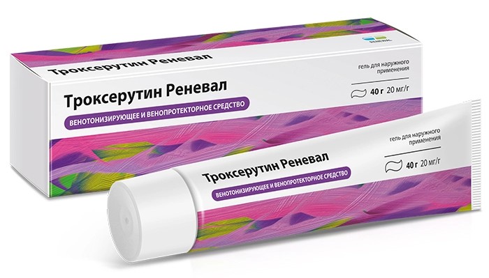 Троксерутин Реневал, 20 мг/г, гель для наружного применения, 40 г, 1 шт. фото