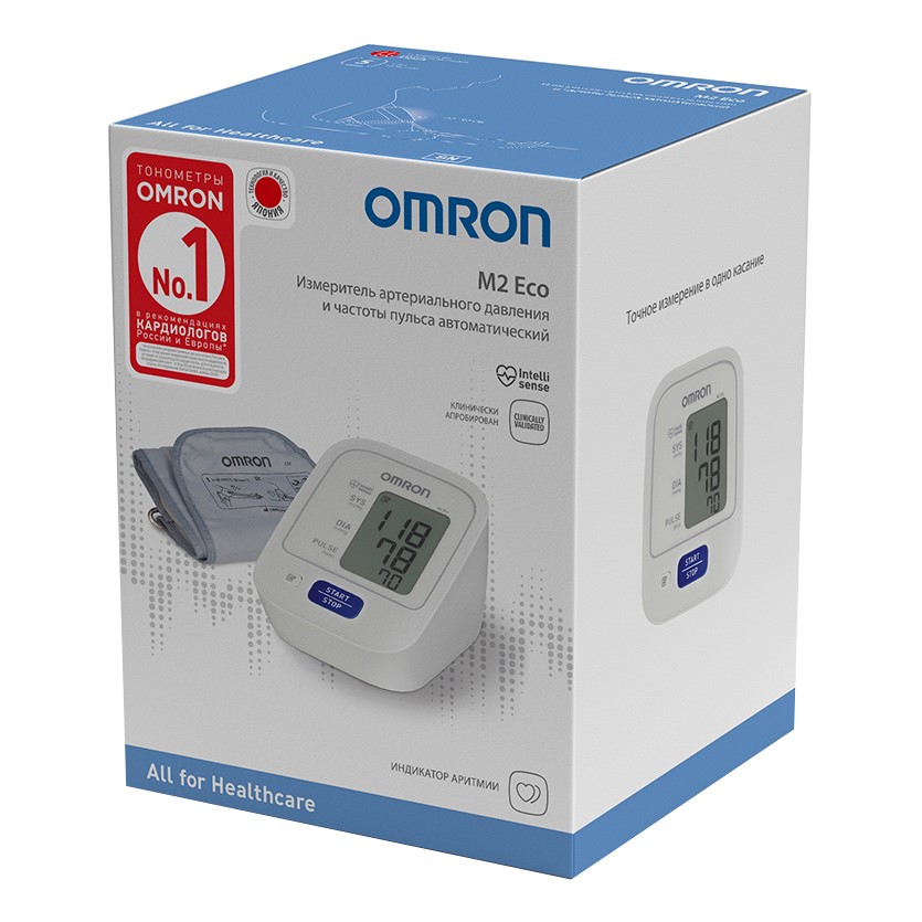 Тонометр автоматический Omron M2 Eco, 1 шт, со стандартной манжетой (22-32 см) фото