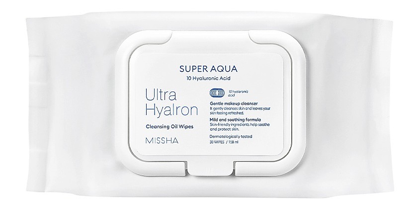 Missha aqua ultra hyalron салфетки для умывания и снятия макияжа, салфетки, 30 шт. фото
