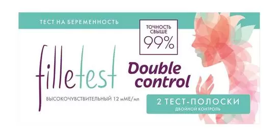 Filletest Double control Тест для определения беременности, тест-полоска, 2 шт. фото