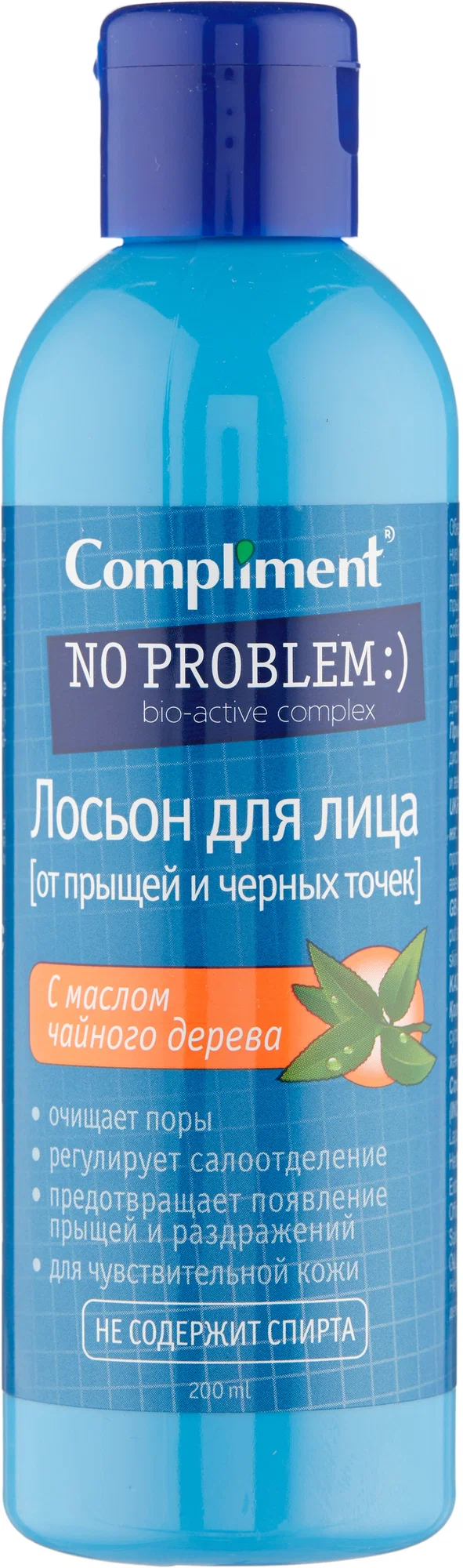Compliment No Problem Лосьон от прыщей и чёрных точек с маслом чайного дерева, лосьон для лица, 200 мл, 1 шт. фото
