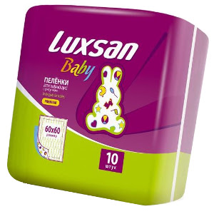 Luxsan baby Пеленки впитывающие с рисунком, 60 см x 60 см, 10 шт. фото