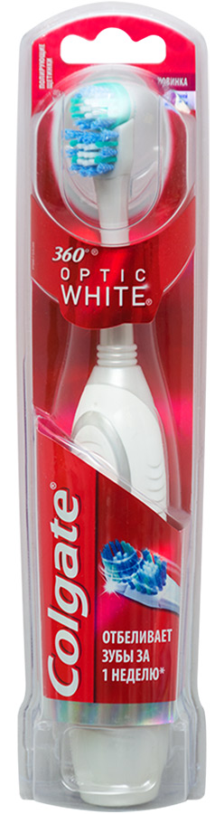 Colgate 360 Optic White Зубная щетка электрическая, щетка зубная, 1 шт, средней жесткости фото