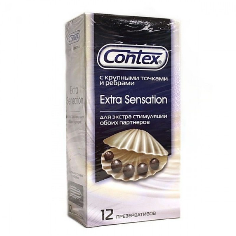 Contex Extra sensation, презервативы, 12 шт, с крупными точками и ребрами фото