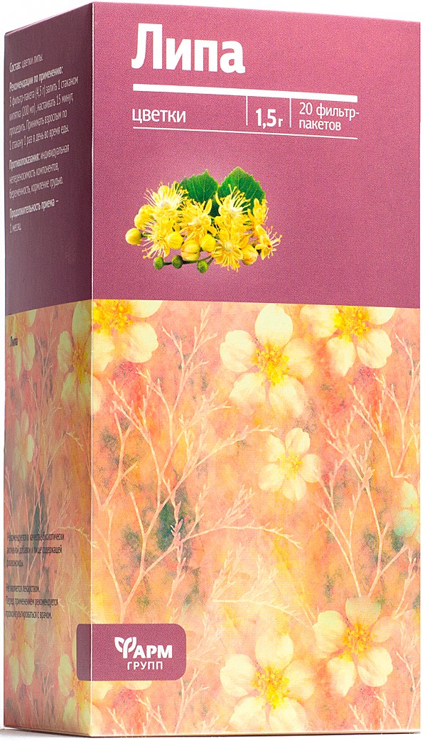 Липы цветки, фиточай, 1.5 г, 20 шт. фото
