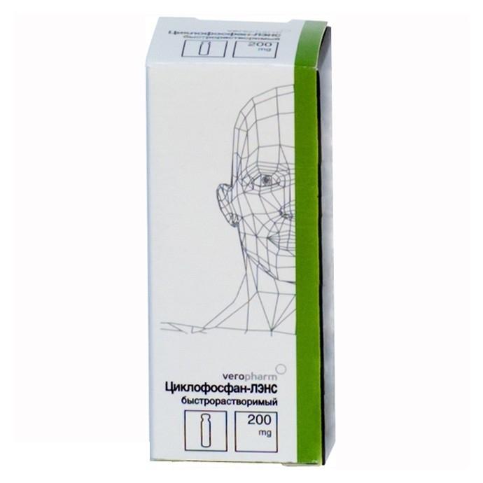 Циклофосфан-ЛЭНС быстрорастворимый, 200 мг, лиофилизат для приготовления раствора для внутривенного и внутримышечного введения, 1 шт. фото