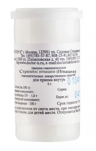 Стрихнос игнации Игнация C30, гранулы гомеопатические, 5 г, 1 шт. фото