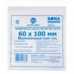 Bona Mente! Салфетка спиртовая прединъекционные дезинфицирующие, 60 мм х 100 мм, салфетки стерильные, 50 шт. фото