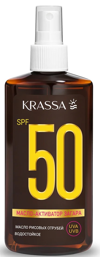 Krassa Масло-активатор загара водостойкое, спрей, 150 мл, 1 шт, SPF50 фото