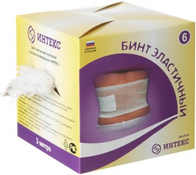 Интекс Бинт эластичный трубчатый, 4 см х 3 м, 1 шт, №6 фото