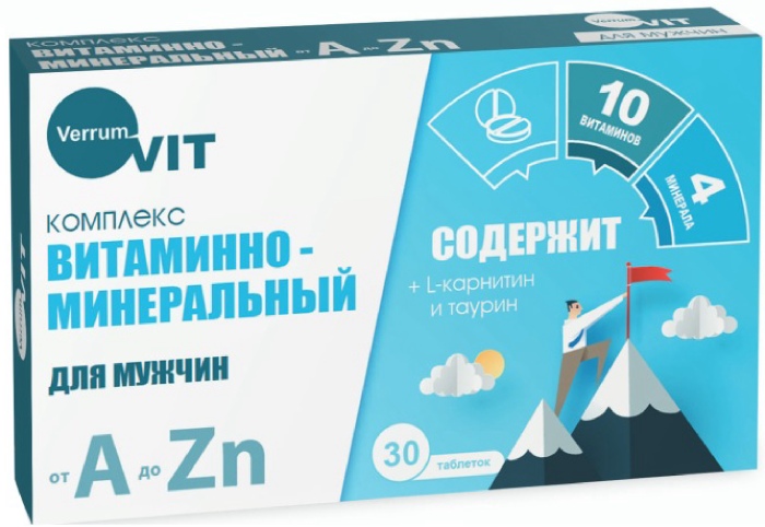 Verrum Vit Комплекс от А до Zn для мужчин, таблетки, 30 шт. фото