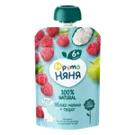 Фрутоняня, пюре, 90 г, 1 шт, яблоко + малина + творог, без сахара фото