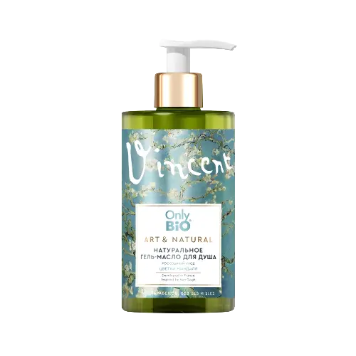 Only bio art&natural гель-масло для душа натуральное роскошный уход цветки миндаля, мыло жидкое, 420 мл, 1 шт. фото
