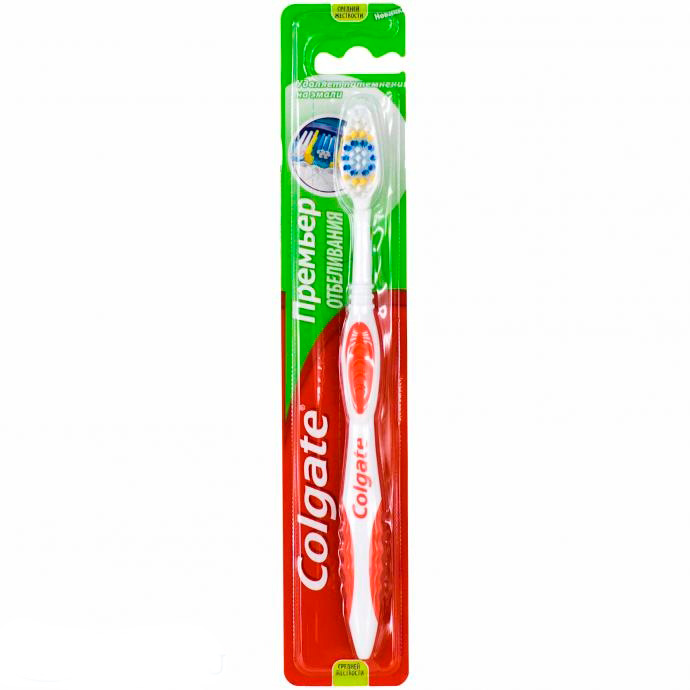 Colgate Premier Зубная щетка отбеливание, щетка зубная, 1 шт, средней жесткости фото