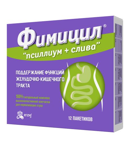 Фимицил псиллиум плюс слива, порошок, 5 г, 12 шт. фото
