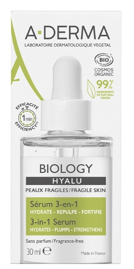 A-Derma Biology hyalu Сыворотка 3-в-1 для хрупкой кожи, сыворотка, 30 мл, 1 шт. фото