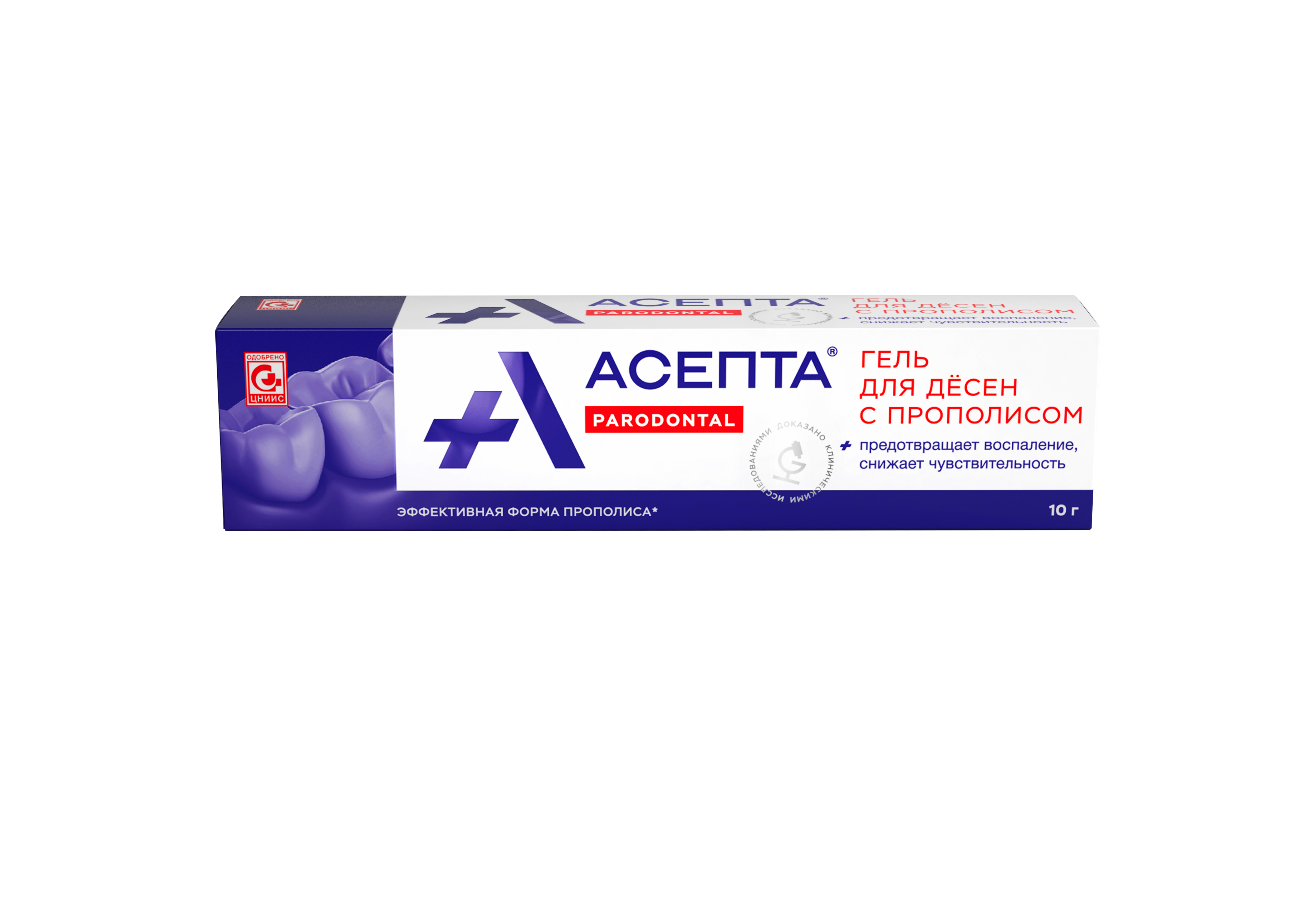 Асепта гель для десен с прополисом, гель для десен, 10 г, 1 шт. фото
