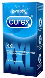 Durex XXL, презервативы, 12 шт, увеличенный размер, гладкие фото