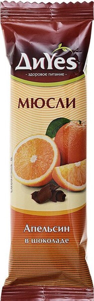 ДиYes батончик-мюсли, батончик, 25 г, 1 шт, апельсин в шоколаде фото