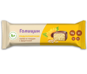 Голицин Халва подсолнечная в шоколадной глазури на фруктозе, 68 г, 1 шт, без сахара фото