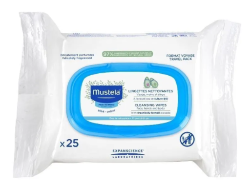 Mustela cалфетки очищающие для лица, салфетки влажные, 25 шт. фото