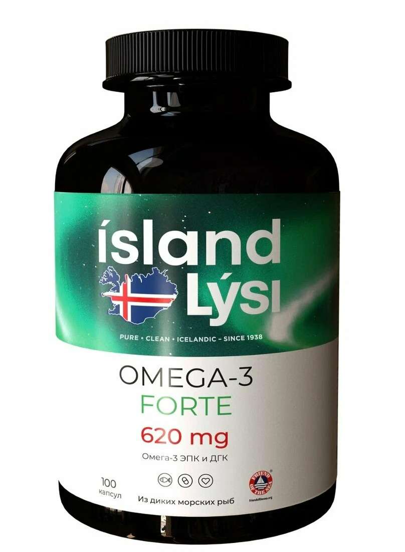 Lysi Омега-3 Форте, 620 мг, капсулы, 100 шт. фото