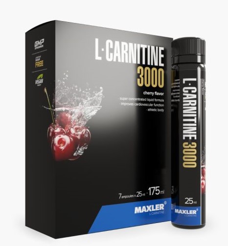 Maxler Л-Карнитин 3000, жидкость для приема внутрь, 25 мл, 7 шт, вишня фото