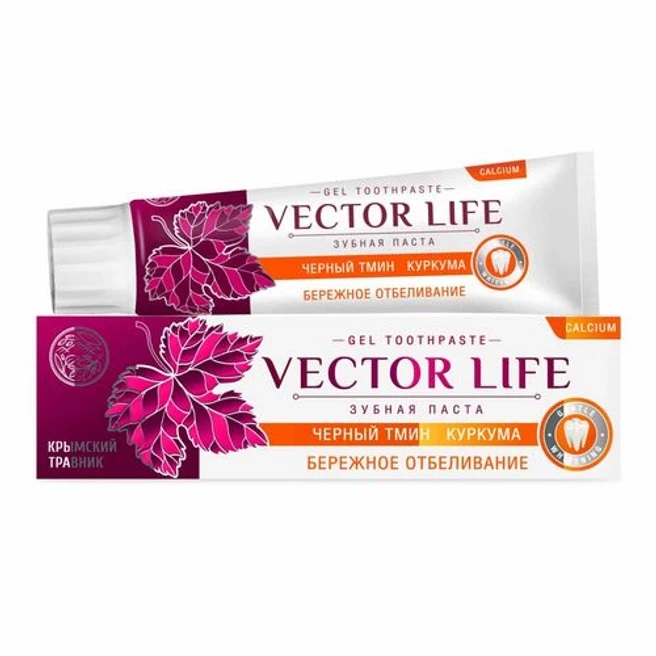 Крымский Травник VECTOR LIFE Зубная паста Бережное отбеливание, паста зубная, 100 г, 1 шт. фото