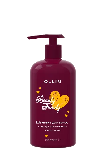 Ollin beauty family шампунь для волос, шампунь, 500 мл, 1 шт, с экстрактами манго и ягод асаи фото