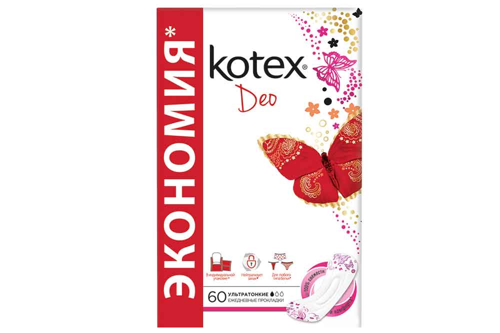 Kotex Super Slim Deo Прокладки ежедневные, прокладки гигиенические, 60 шт, ультратонкие фото