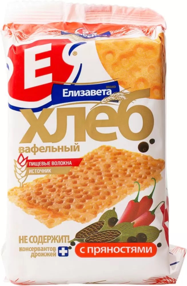 Елизавета хлеб вафельный, хлебцы, 80 г, 1 шт, с пряностями фото