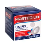 Master Uni Unifix Лейкопластырь фиксирующий, 5 см х 500 см, пластырь, 1 шт, тканевая основа фото