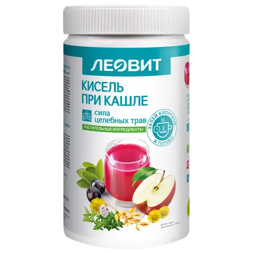 Леовит Кисель при кашле, порошок, 400 г, 1 шт. фото