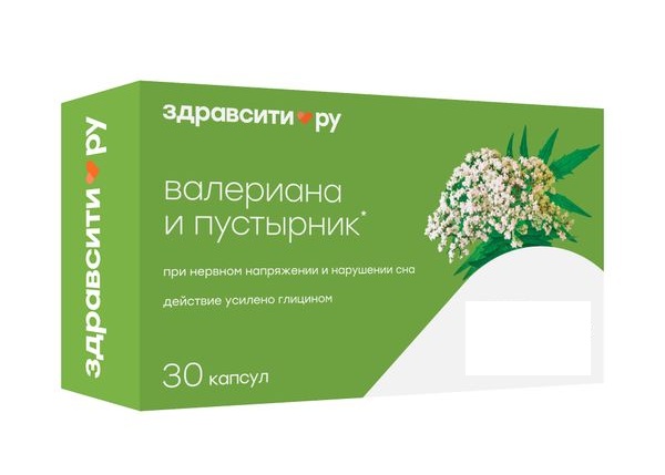 Здравсити Комплекс экстрактов валериана-пустырник, капсулы, 30 шт. фото