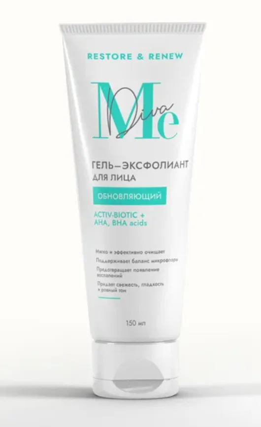 Mediva restore renew гель-эксфолиант актив-биотик обновляющий, гель, 150 мл, 1 шт. фото
