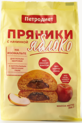 Петродиет Пряники на изомальте, 300 г, 1 шт, яблоко фото