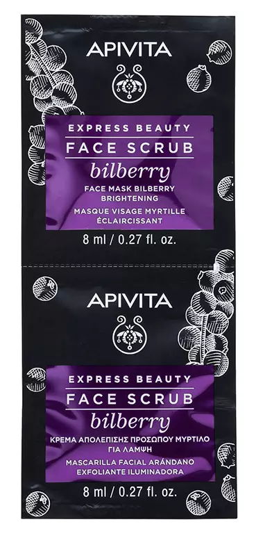 Apivita Скраб-эксфолиант для лица, скраб, 8 мл, 2 шт, черника фото
